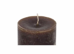 Kaars Cilinder  Ø7x15cm - rustiek - cacao- Kaars & Houder
