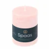 Spaas Kaars Cylinder Rustiek lichtroze- Kaars & Houder