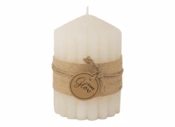 Cosy & Trendy Kaars Ribble Ø7x10cm - paraffine - crème- Kaars & Houder
