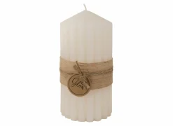 Cosy & Trendy Kaars Ribble Ø7x14cm - paraffine - crème- Kaars & Houder