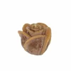 Kaars Roses Sculptures M Ø12x10cm - rustiek - cognac- Kaars & Houder