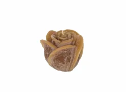 Kaars Roses Sculptures M Ø12x10cm - rustiek - cognac- Kaars & Houder
