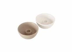 Kaarsenhouder Franyo H5cm beige wit- Kaars & Houder