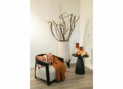 Kaars & Houder|Kaarsenhouder geribbeld L Ø14x12x10cm - glas - smoke