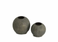 Kaarsenhouder San H8,5cm grijs- Kaars & Houder