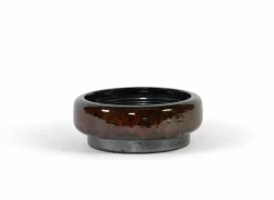 Kaarsenhouder Ø28x10,5cm - stoneware - bordeaux- Kaars & Houder