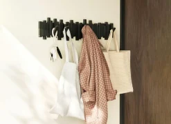 Kapstok sticks 8 Hook 64cm - zwart- Wandkapstokken|Wandkapstokken