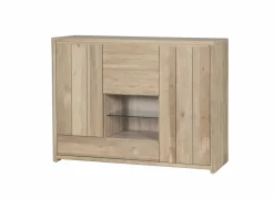 Bijzetkasten|Bijzetkasten|Kast Amarillo 160x45x120cm - eik massief & decor - naturel