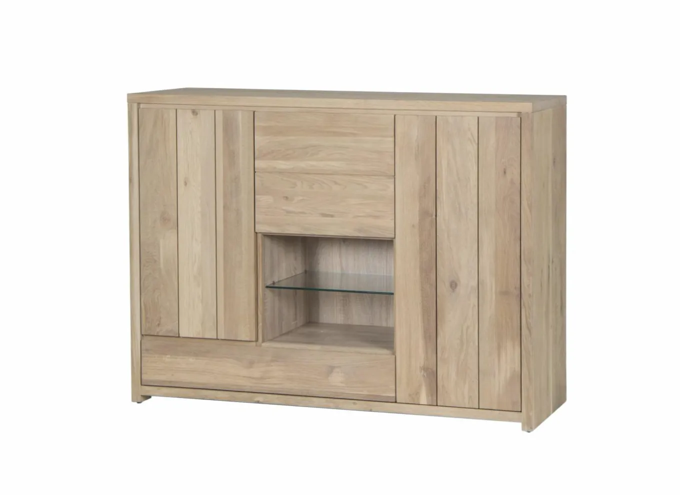 Bijzetkasten|Bijzetkasten|Kast Amarillo 160x45x120cm - eik massief & decor - naturel