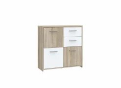 Bijzetkasten|Bijzetkasten|Kast Best Chest 77x30x78cm - decor - sonoma eik & wit
