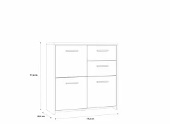 Bijzetkasten|Bijzetkasten|Kast Best Chest 77x30x78cm - decor - sonoma eik & wit