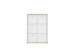 Kast Best Chest 77x30x113cm - decor - artisanale eik & wit- Bijzetkasten|Bijzetkasten