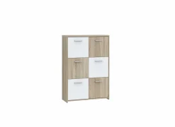 Kast Best Chest 77x30x113cm - decor  - sonoma eik & wit- Bijzetkasten|Bijzetkasten