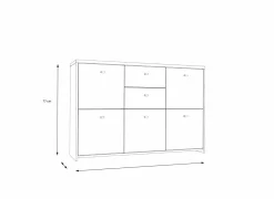 Kast Best Chest 114x30x78cm - decor - artisanale eik & wit- Bijzetkasten|Bijzetkasten