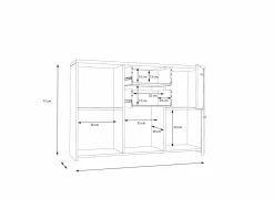 Kast Best Chest 114x30x78cm - decor - artisanale eik & wit- Bijzetkasten|Bijzetkasten