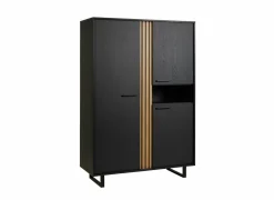 Kast Faro 127cm - melamine - structuur zwart- Bijzetkasten|Bijzetkasten