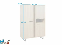 Bijzetkasten|Bijzetkasten|Kast Faro 127cm - melamine - zand eik