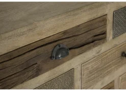 Kast Harem 90x40x112cm - mango massief - bruin & multicolor- Bijzetkasten|Commode