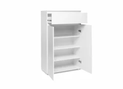 Kast Image 3 80x40x131cm - melamine - wit- Bijzetkasten|Commode