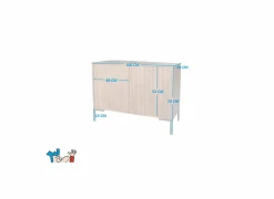 Kast Lupo 100x40x70cm- Bijzetkasten|Bijzetkasten