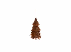 Kerstdecoratie|Decoratieve Accessoires|Kerstboom veren H17cm bruin