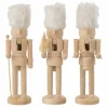 J line Kerstdecoratie Notenkraker  Hout & bont - naturel & wit 3 stuks- Kerstdecoratie