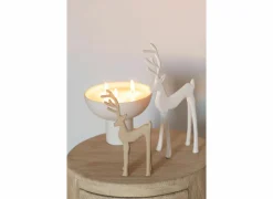 Kerstdecoratie Rendier 8x4x18,5cm - aluminium - beige- Kerstdecoratie