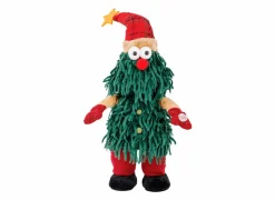 Kerstdecoratie|Kerstdecoratie Singing & Rocking 18x13x45cm - textiel - rood & groen