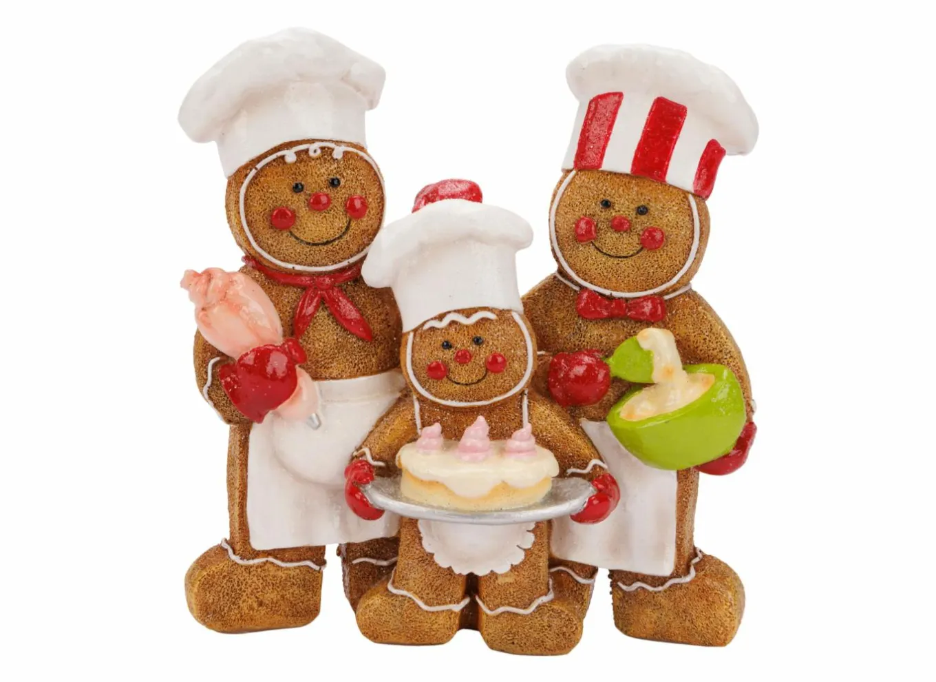 Kerstdecoratie|Kerstdecoratie Sneeuwmanfamilie 18x7x19cm - polyresin - bruin