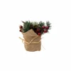 Kerststukje met Jute H16cm- Kerstdecoratie|Kunstbloemen