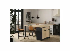 Keukeneiland Ilotfon 230x100cm - melamine - french oak & nox- Keukentafels