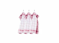 Tiseco Keukenhanddoek Pharao 70x50cm rood set van 3- Keukenhanddoeken|Keukenhanddoeken