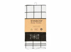 Tiseco Keukenhanddoek Pharao 70x50cm zwart set van 3- Keukenhanddoeken|Keukenhanddoeken
