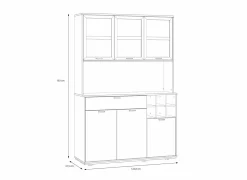 Keukenkast Mantek 120cm - decor - riva eik & zwart- Keukenkasten