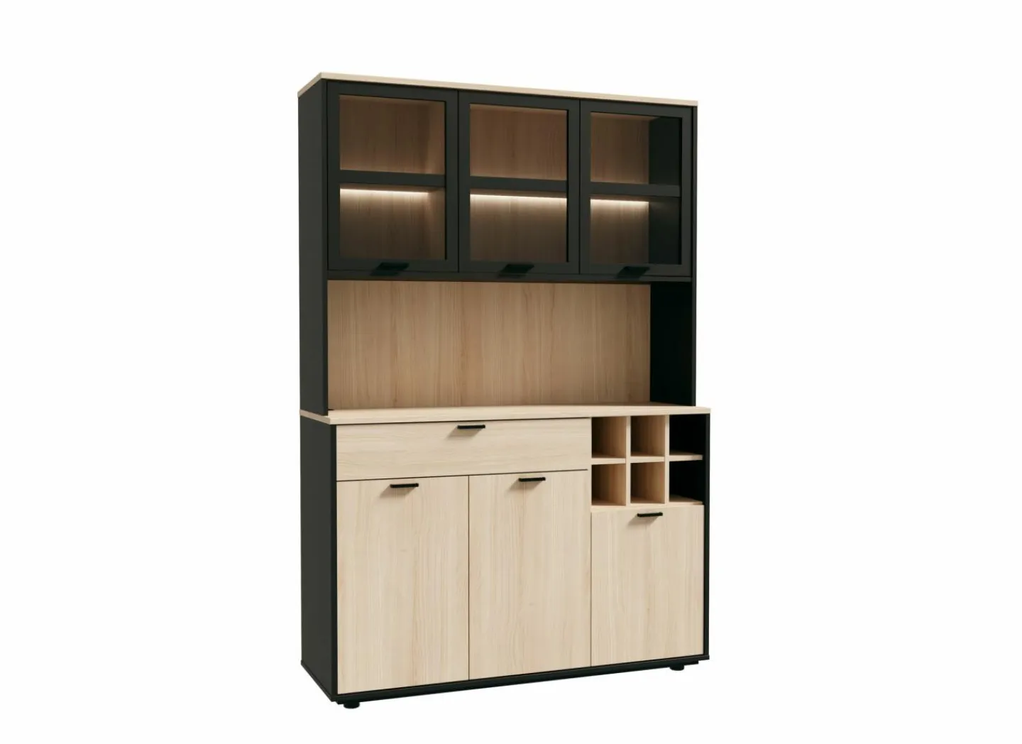 Keukenkast Mantek 120cm - decor - riva eik & zwart- Keukenkasten