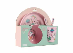 Kinderservies RPET 5-delig - kunststof - roze- Serviessets