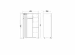 Kledingkast Kit 100x48x160cm - decor - jackson hickory & zand- Kledingrekken|Kledingrekken