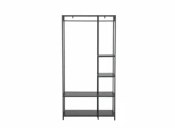 Kledingrekken|Kledingrekken|Kledingrek Gallo 90x40x178cm - melamine & metaal - zwart