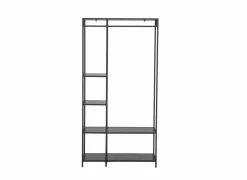 Kledingrekken|Kledingrekken|Kledingrek Gallo 90x40x178cm - melamine & metaal - zwart