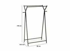 Kledingrek Metty 98x43,5x145cm - staal - zwart- Kledingrekken|Kledingrekken