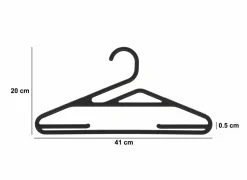 Kleerhanger Hang'up kunststof - zwart set van 5 anti slip- Kleerhangers|Kleerhangers