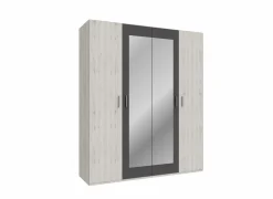 Draaideurkast|Draaideurkast|Kleerkast Adria 178cm - decor - zandeik & wolframgrijs