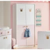 Kleerkast Cindy 95cm - decor - roze/wit- Draaideurkast|Draaideurkast