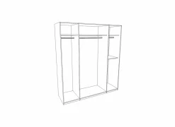 Draaideurkast|Draaideurkast|Kleerkast 181cm - decor - alpine wit & artisanale eik