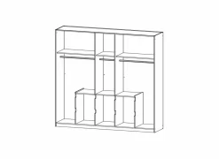 Kleerkast 226cm - decor - alpinewit/grijs- Draaideurkast|Draaideurkast