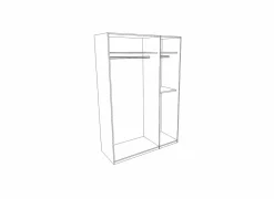 Draaideurkast|Draaideurkast|Kleerkast 136cm - decor - alpine wit & artisanale eik