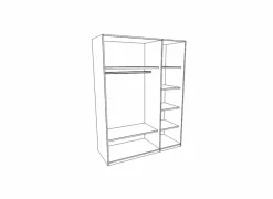 Kleerkast 165cm - decor - bruin- Draaideurkast|Draaideurkast