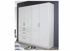 Draaideurkast|Draaideurkast|Kleerkast 181cm - decor - hoogglans wit