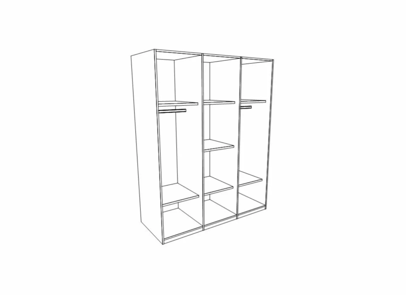 Draaideurkast|Kleerkast|Kleerkast 172cm - decor - lariks & cristal oak