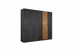 Kleerkast 226cm - decor - metallic grijs & artisanale eik- Draaideurkast|Draaideurkast